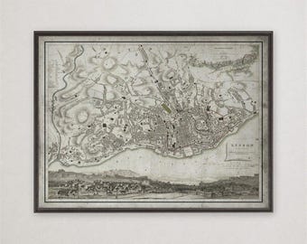 Lisbon Portugal Map Print, Vintage Portuguese City Street Map, Lisboa Travel Wall Art