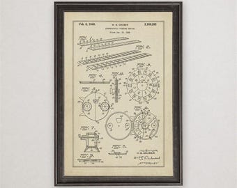 William Gruber Stereoscopic Viewer Patent Print, 1940, Vintage Invention Drawing, Industrial Wall Art Gift