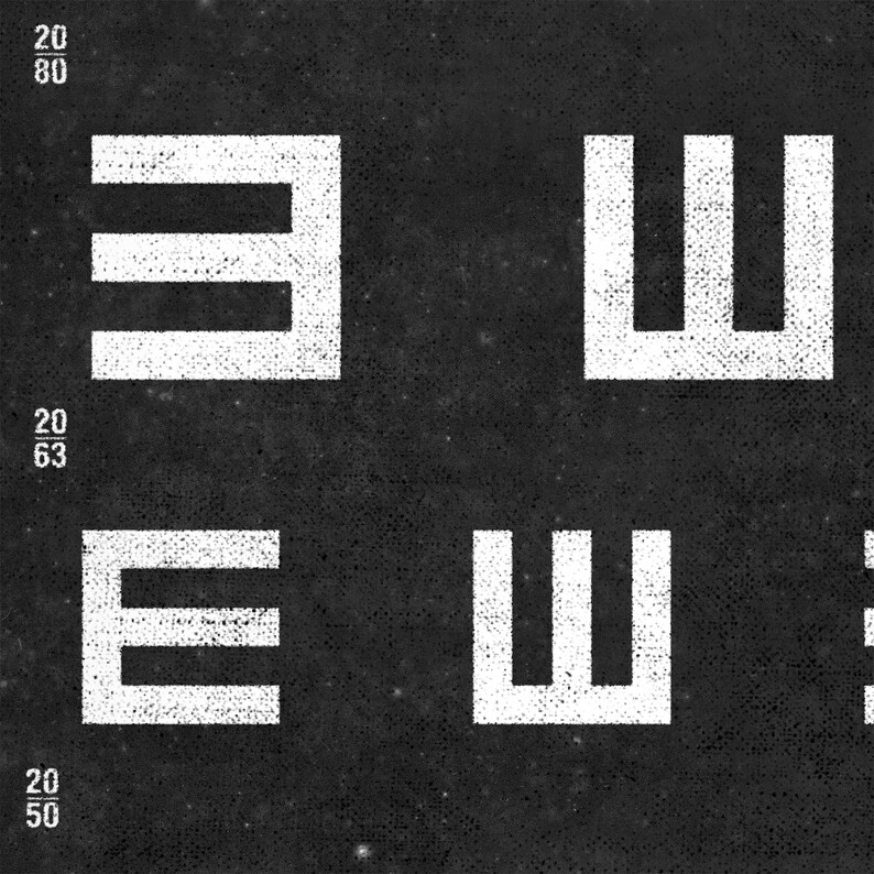 Vintage Tumbling E Vision Chart Print, Classic Eye Chart Wall Decor