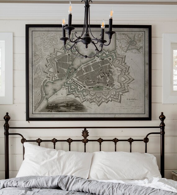 Circa 20th C. Nautical Map of the Bay Area Vintage Wall Art Home Decor Framed Options Available San Francisco Bay Area Map