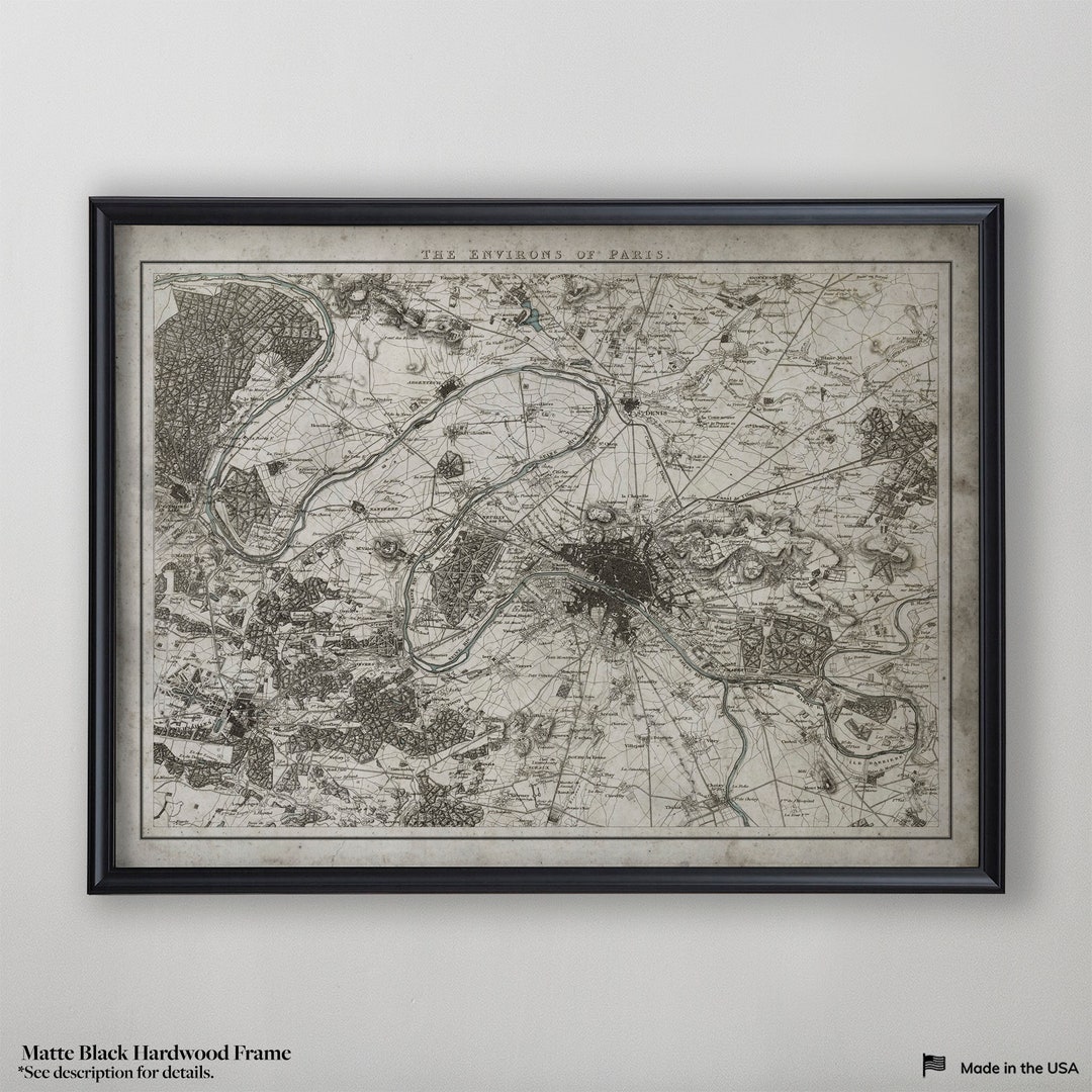 Paris Map, Vintage Map of Paris France, Antique Paris Wall Art, French ...