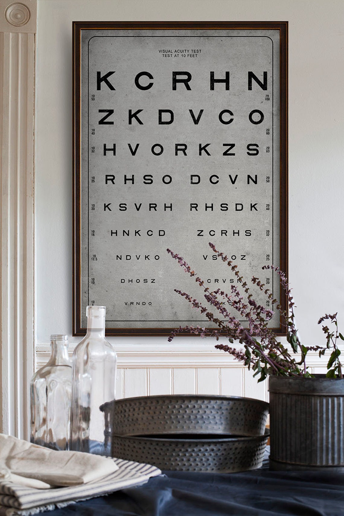 Vision Chart Sloan Vision Chart 20th Century Etsy