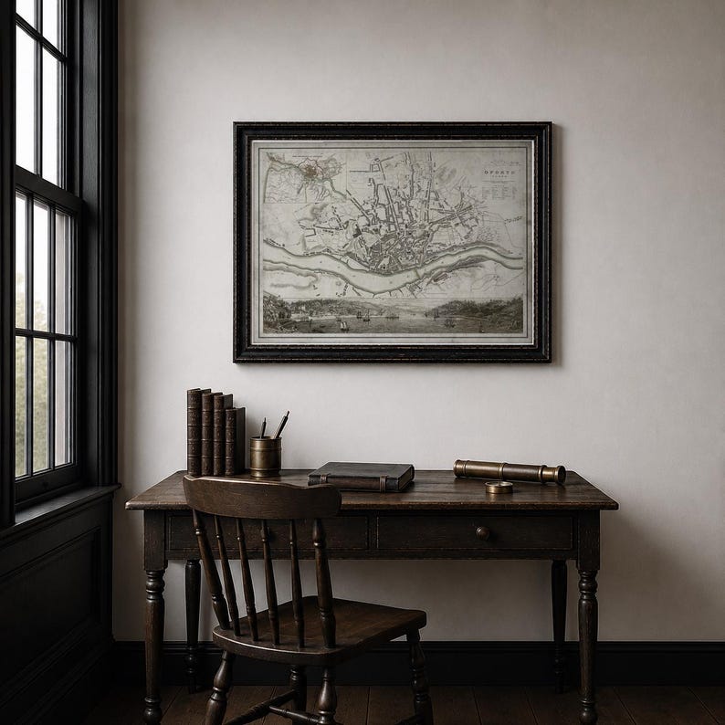 Stampa della mappa di Porto, Portogallo, arte murale vintage della città sul fiume Douro, idea regalo immagine 3