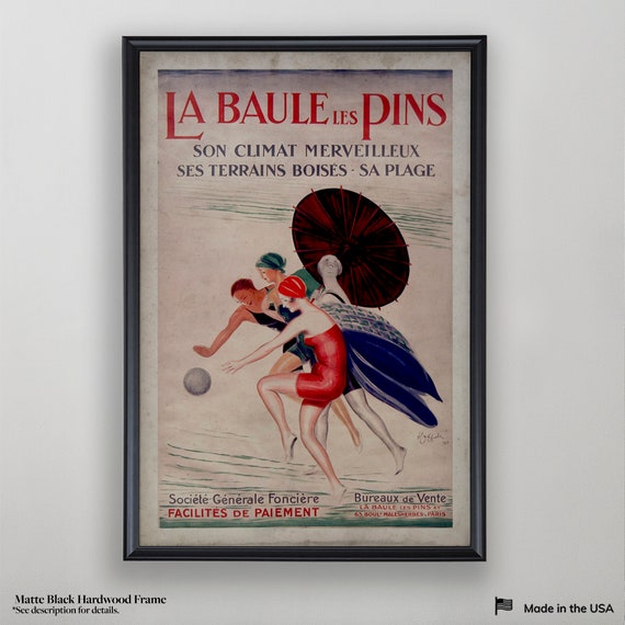 La Baule Les Pins Vintage Poster Art Wall Art Vintage Wall Art