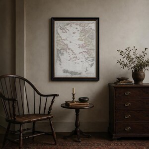 Aegean Sea Nautical Chart, Greek Islands Map, Vintage Mediterranean Wall Art image 3