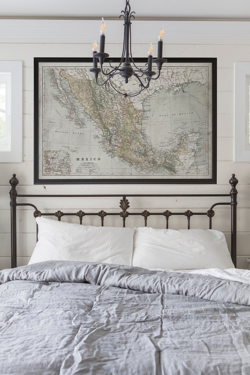 Mexico Map Vintage Map of Mexico Vintage Wall Art Home - Etsy