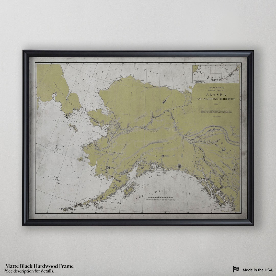 Vintage Alaska Map Print - 24x32 Inch Illustrated Travel Guide Wall Art