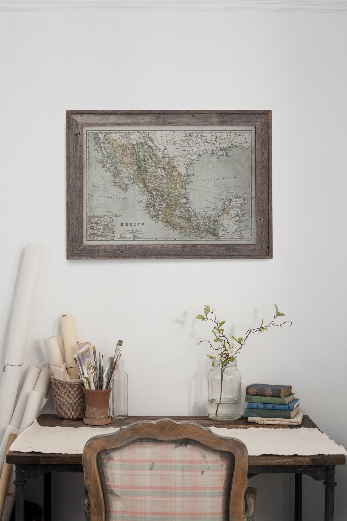 Mexico Map Vintage Map of Mexico Vintage Wall Art Home - Etsy