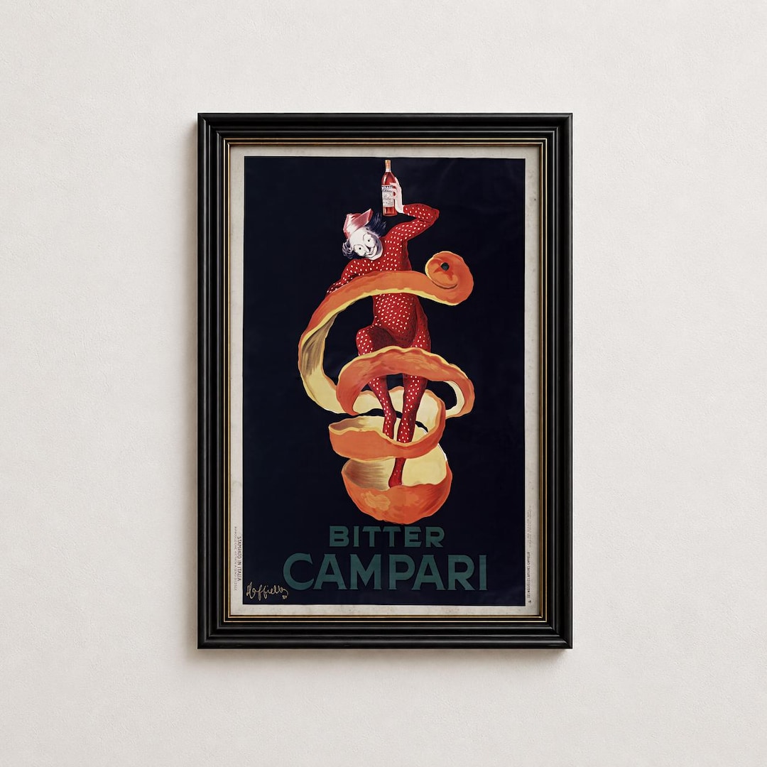 Vintage Bitter Campari Poster Print, Italian Aperitif Wall Art
