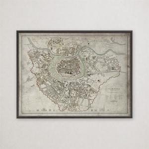 Vienna Austria Map Print, Vintage Viennese City Street Plan, European Wall Art Gift