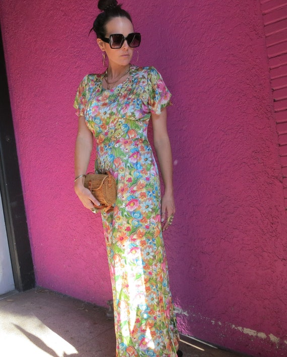 Long floral 40's dress