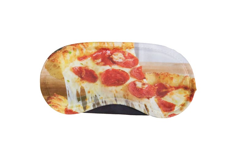Pepperoni Pizza Sleep Mask - Sleeping Eye Aid - Travel AirPlane Nap  Accessory - Insomniac College Life Gift - Cheesy Food Porn - Yummy Snack