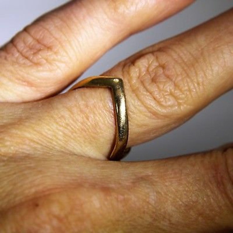 Vintage Double Wishbone 9ct Yellow Gold Band Ring size L ~ US 5 34