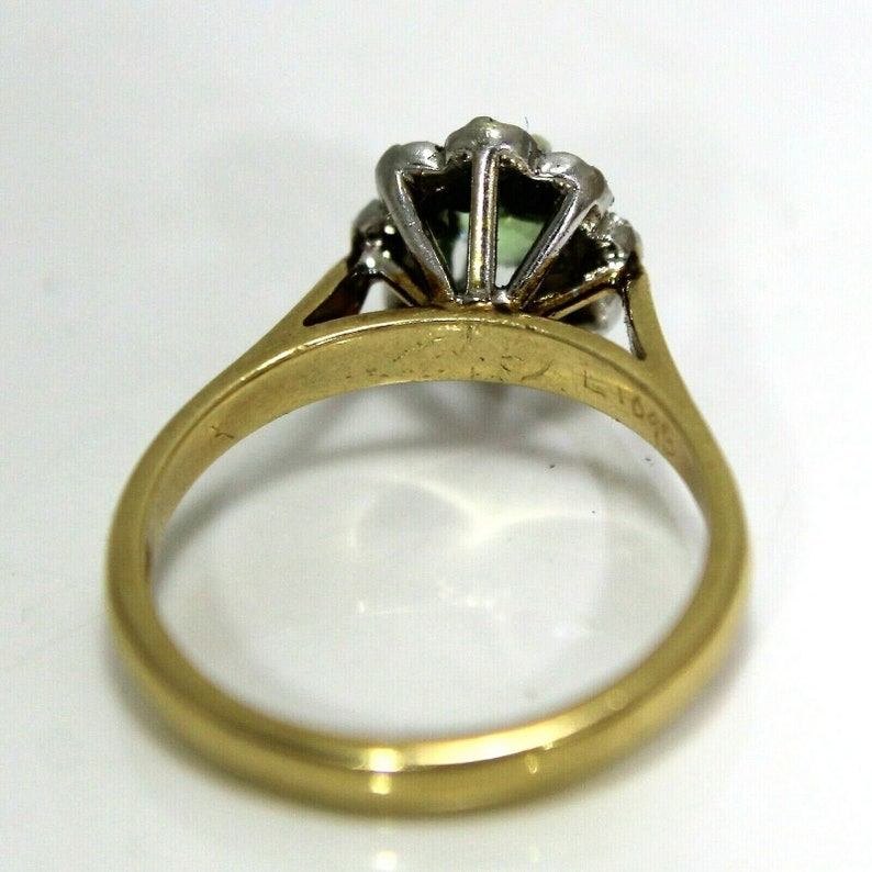 Verdilite Tourmaline /& Diamond 9ct Yellow Gold Oval Cluster Ring size L 12 ~ 6