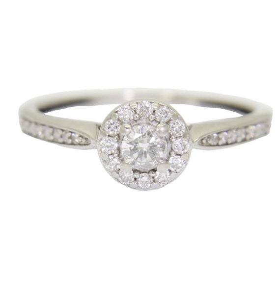 9ct white gold 0.25 ct diamond ring discount