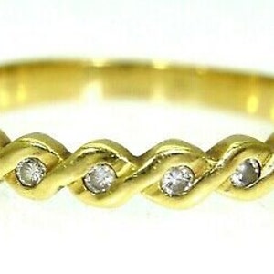 Stunning Diamond Half Eternity 18ct Yellow Gold ring size O ~ US 7 1/4