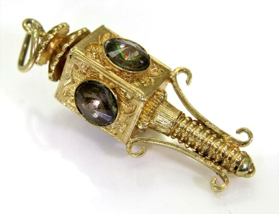 Vintage Heavy Coach Lantern 9ct Yellow Gold Large