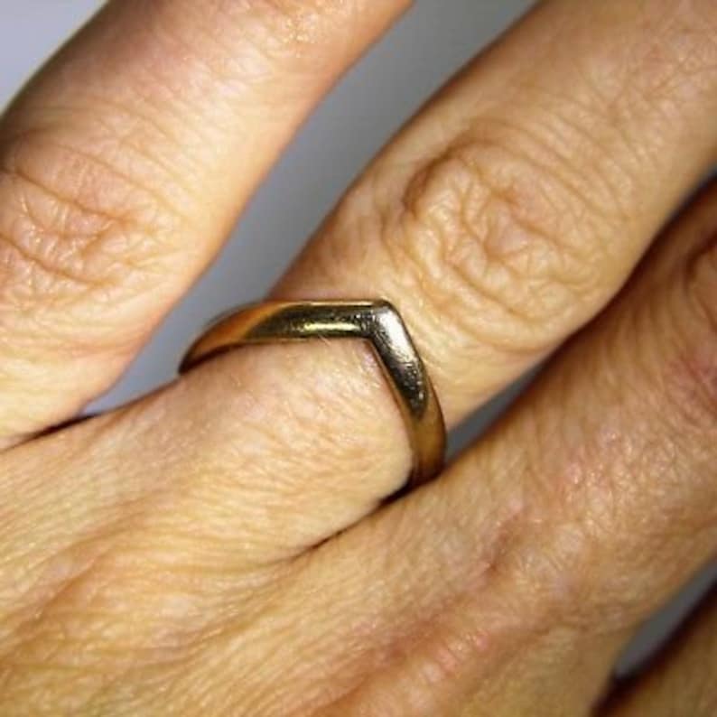 Vintage Double Wishbone 9ct Yellow Gold Band Ring size L ~ US 5 34