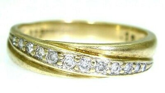 9ct Yellow Gold 0.15ct Eternity Wedding Ring size O UK Hallmarked  BRAND NEW