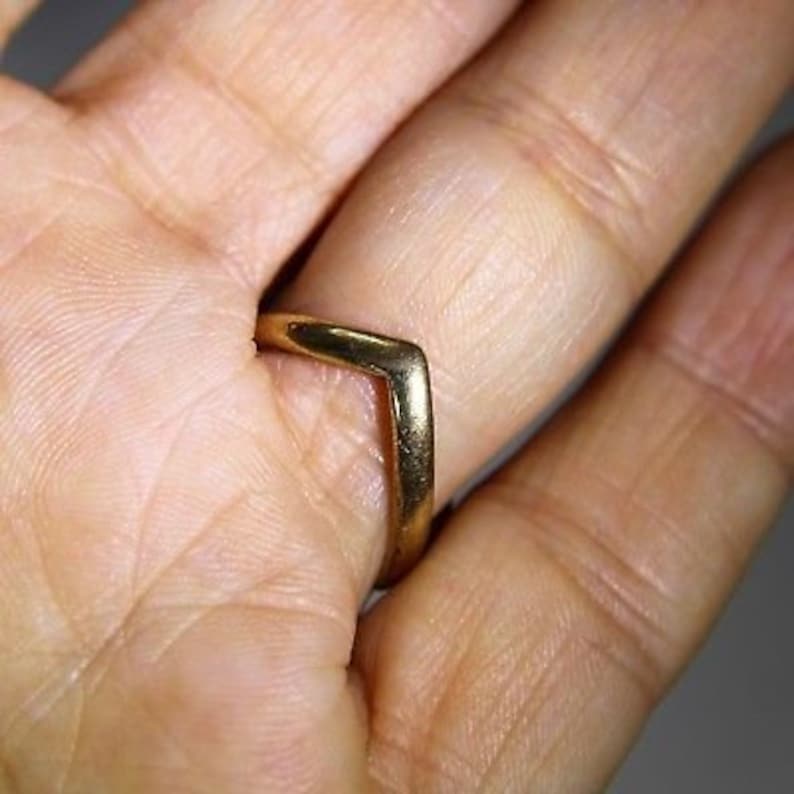 Vintage Double Wishbone 9ct Yellow Gold Band Ring size L ~ US 5 34