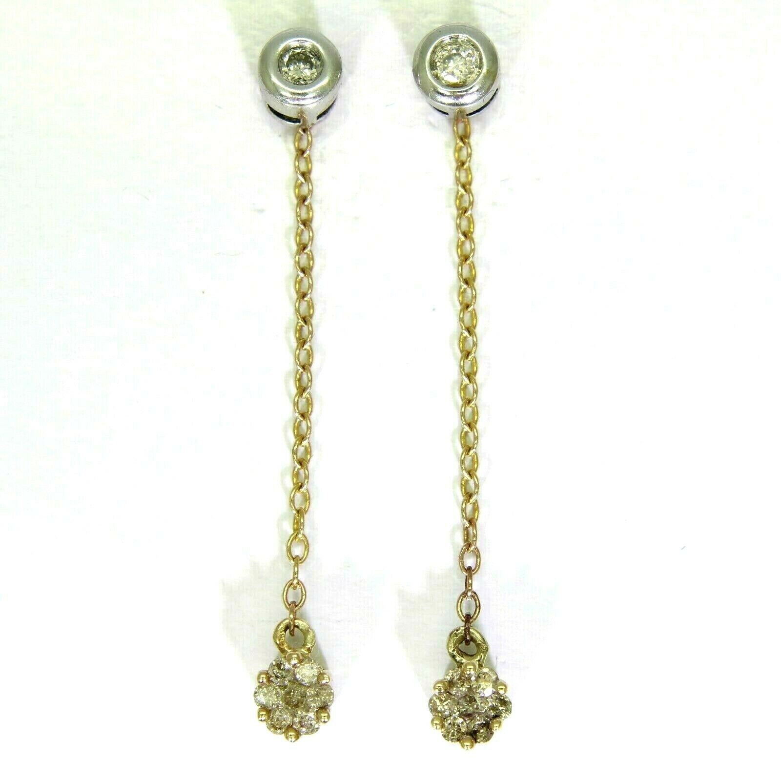 Convertible 0.40ct Diamond Stud Dropper 9ct Yellow Gold Earrings Etsy UK