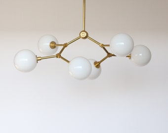 Modern Brass Sputnik Chandelier, Mid-century Modern Sputnik