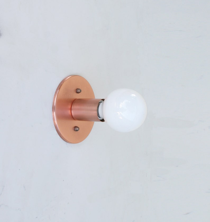 Minimal Brass Sconce Light, Brass Wall Sconce light with, Modern brass light, Mid Century brass wall sconce light, Thin Canopy Brass Light Copper