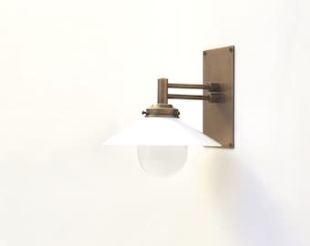 Brass Wall Sconce  light with glass shade,   Industrial style brass wall sconce light, UL Listed, No LM2, No.0255