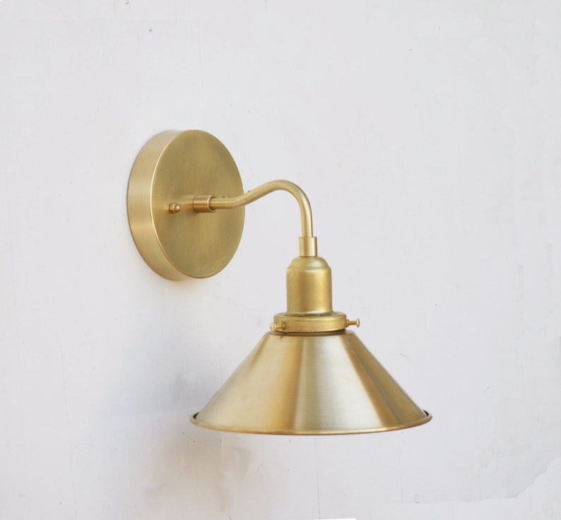 Solid Brass Wall Sconce Brass Wall Sconce Light With Brass Etsy