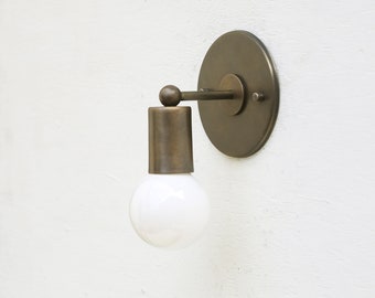 Minimal Brass Sconce Light, Brass Wall Sconce light , Modern brass light, Mid Century brass wall sconce light, No.001