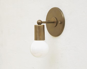 Minimal Brass Sconce Light, Brass Wall Sconce light , Modern brass light, Mid Century brass wall sconce light, UL Listed.