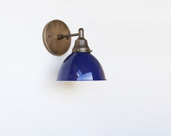 Brass Wall Sconce- Brass  light with  shade- Minimal Sconce Light