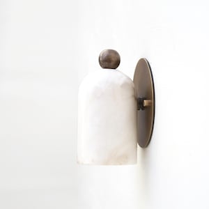 Brass  Wall Sconce light - Brass Wall Sconce Light- Brass Wall Sconce with Alabaster Shade, UL Listed. No.0042