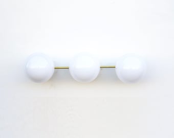 Bathroom Vanity, Vanity Fixture with 6" glass globes, Mid Century Brass Wall Sconce light, UL Listed, 6" DPPQ No.0068