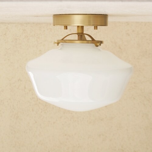 10 Schoolhouse Flush Mount Ceiling Light Fixture Mid Etsy