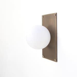 Wall Sconce/Flush mount Ceiling  Light, Mid Century Wall Sconce/Ceiling   Light with white glass  shade, No. PPQ4 No.0107