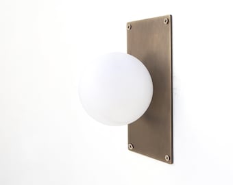 Wall Sconce/Flush mount Ceiling  Light, Mid Century Wall Sconce/Ceiling   Light with white glass  shade, No. PPQ4 No.0107