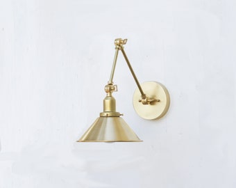 Brass  Adjustable Wall Sconce  light, Solid Brass Swivel Wall Sconce  light