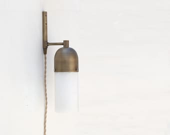 Plug-in  wall sconce Light ,  Wall Sconce Light with alabaster shade, No.0261
