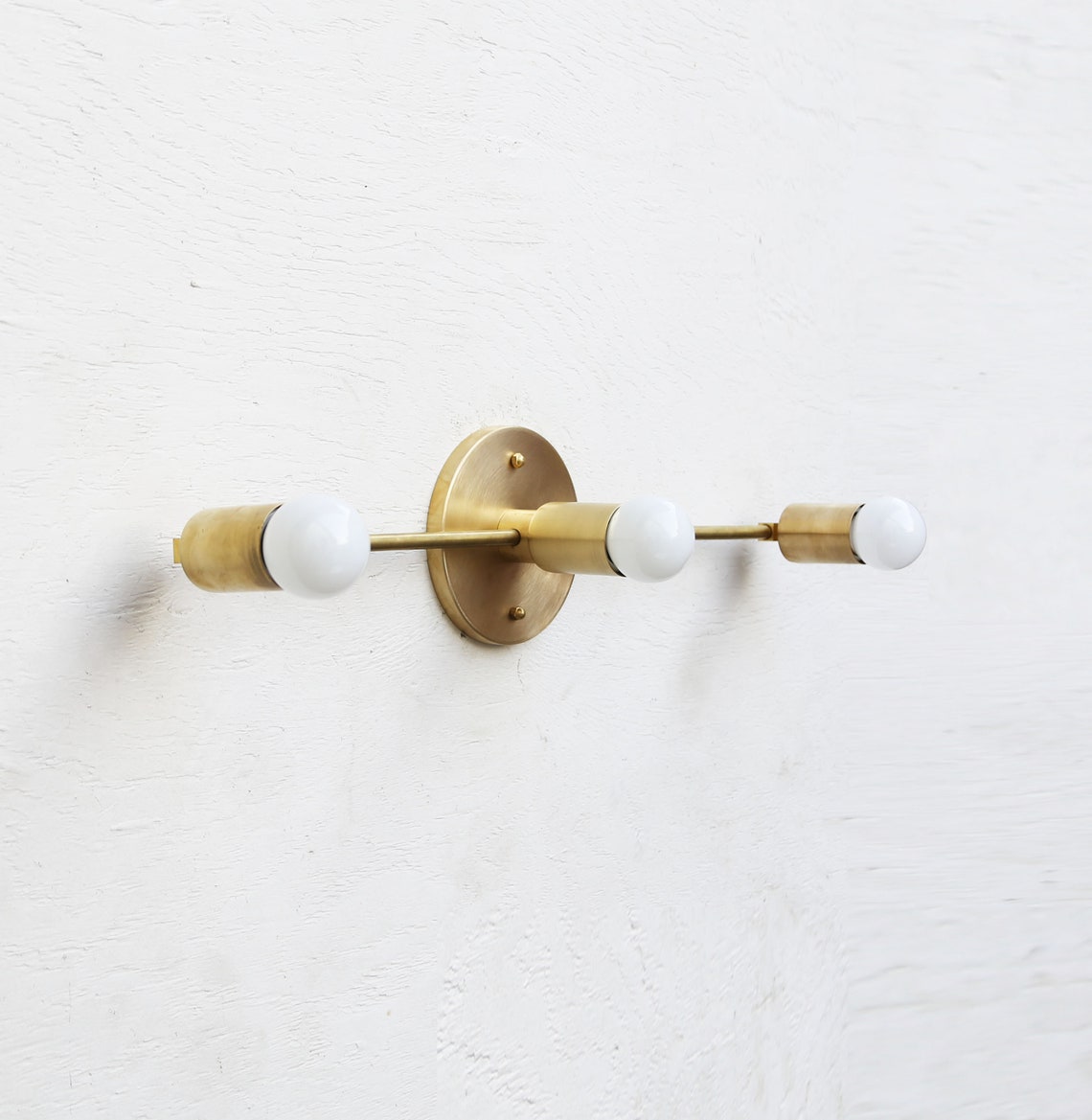 Bathroom Vanity Vanity Fixture Mid Century Brass Wall Sconce - Etsy