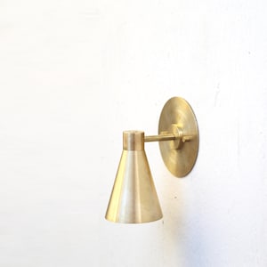 Brass Wall Sconce  light, Modern brass light,  Un-lacquered  brass wall sconce light, Minimal Sconce Light, UL Listed,