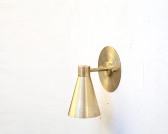 Brass Wall Sconce  light, Modern brass light,  Un-lacquered  brass wall sconce light, Minimal Sconce Light, UL Listed,