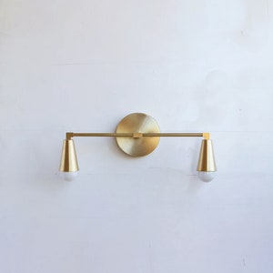 Solid Brass Wall Sconce  light, Modern  Brass Wall Sconce  light, Mid Century Sconce Light-6“ arm, UL Listed,