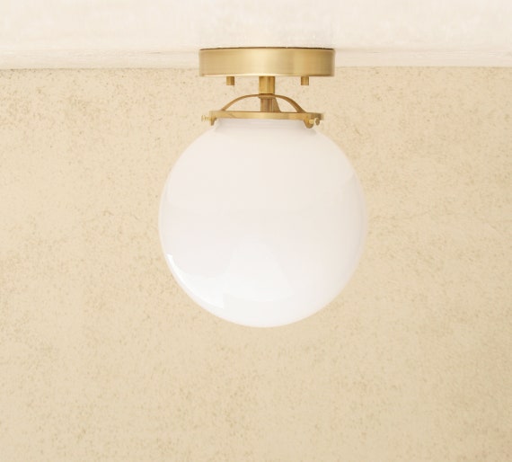 Glass Globe Flush Mount Ceiling Light Fixture Mid Century Modern