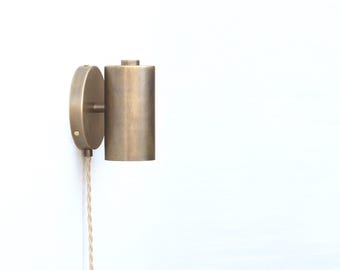 Brass Wall Sconce  light, Plug in wall sconce, Modern brass light, Minimal Sconce Light No.0461