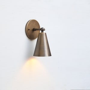 Aged Brass Wall Sconce  light, Modern brass light,  Mid Century brass wall sconce light