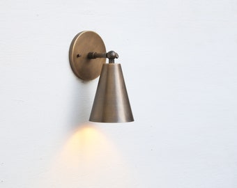 Aged Brass Wall Sconce  light, Modern brass light,  Mid Century brass wall sconce light