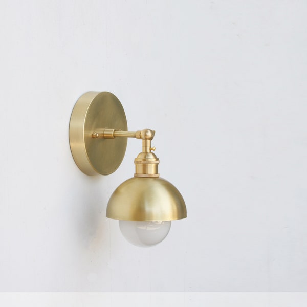 Brass  Adjustable Wall Sconce  light with brass shade, Solid Brass Wall Sconce  light, Mid Century Sconce, UL Listed, No.0238