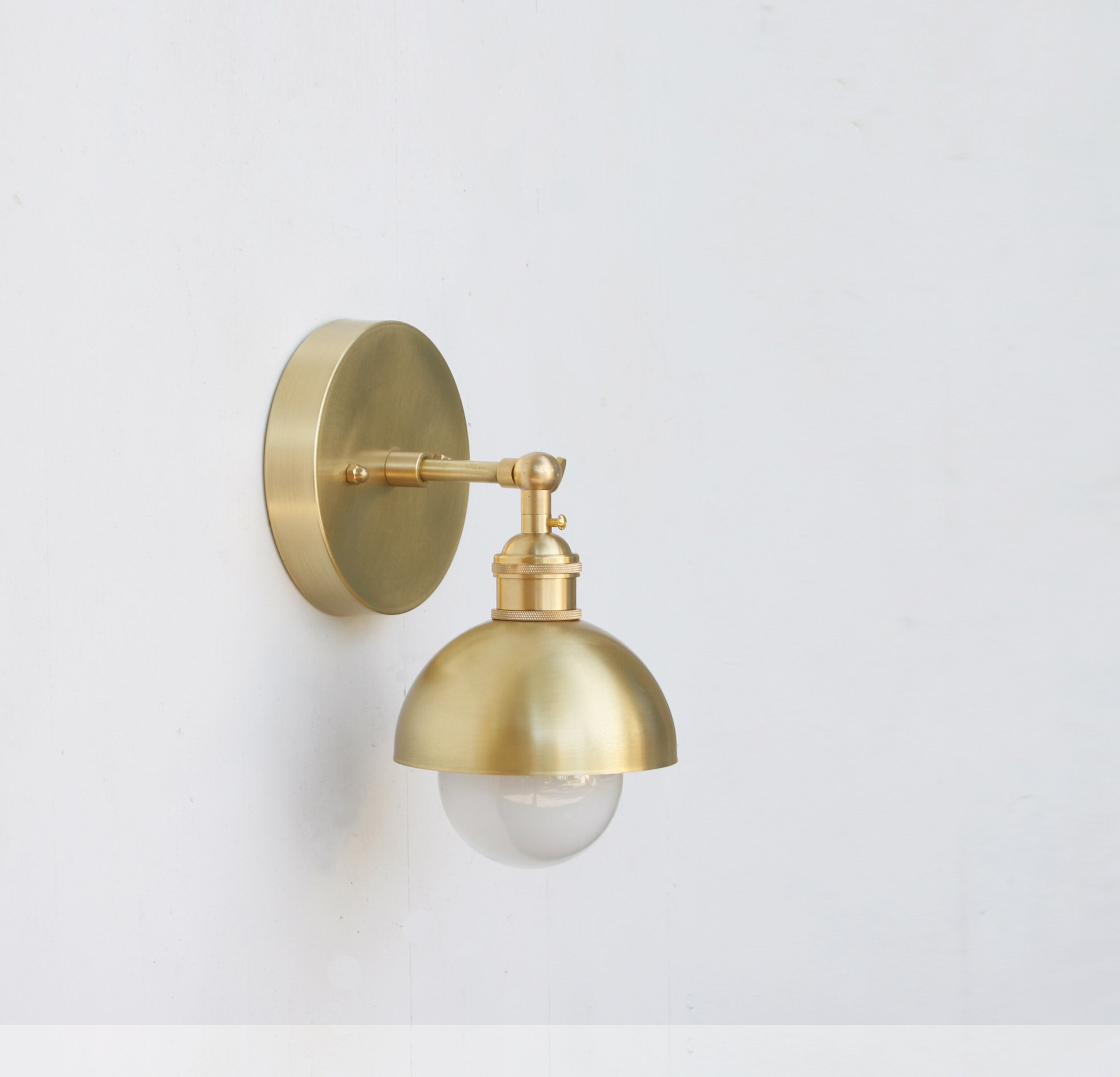 Brass  Adjustable Wall Sconce  light with brass shade, Solid Brass Wall Sconce  light, Mid Century Sconce