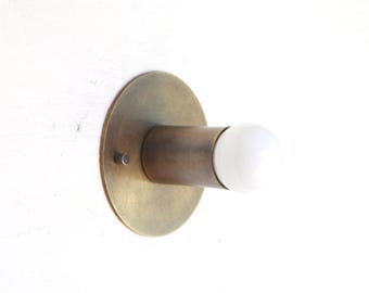 Minimal Brass Sconce Light, Brass Wall Sconce light , Modern brass light, Mid Century brass wall sconce light, UL Listed